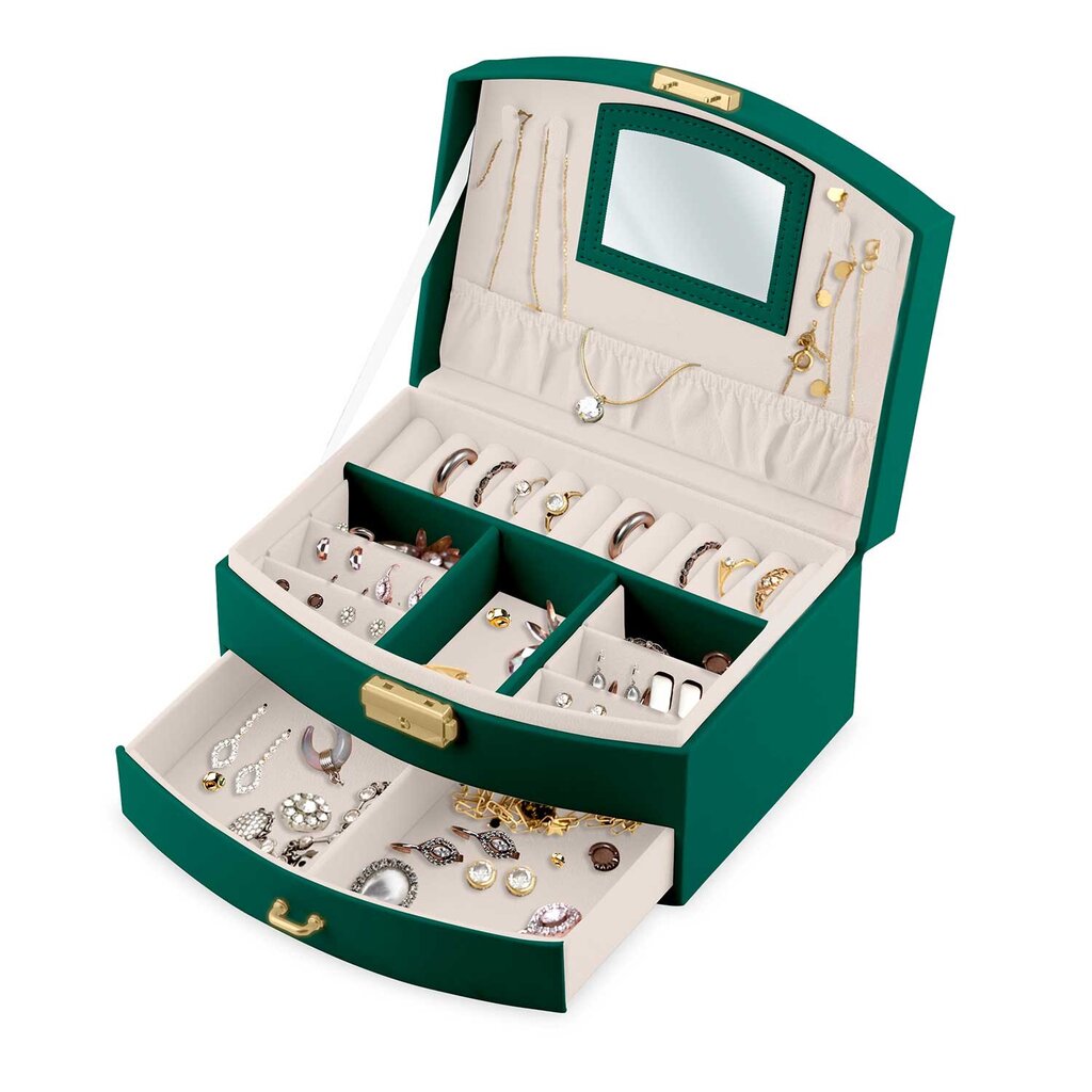 Dārglietu kastīte ar slēdzeni, Massido, zaļa цена и информация | Interjera priekšmeti | 220.lv