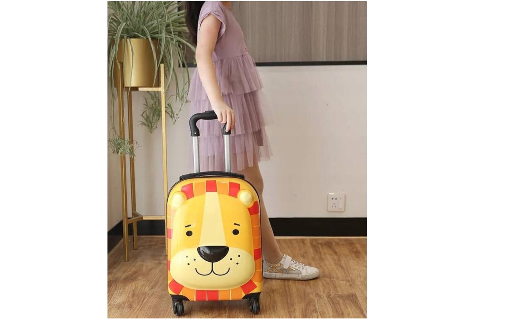 Ceļojumu koferis bērniem 3D lauva, dzeltens цена и информация | Koferi, ceļojumu somas | 220.lv