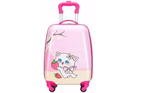 Детский чемодан, котик, розовый. цена и информация | Чемоданы, дорожные сумки | 220.lv
