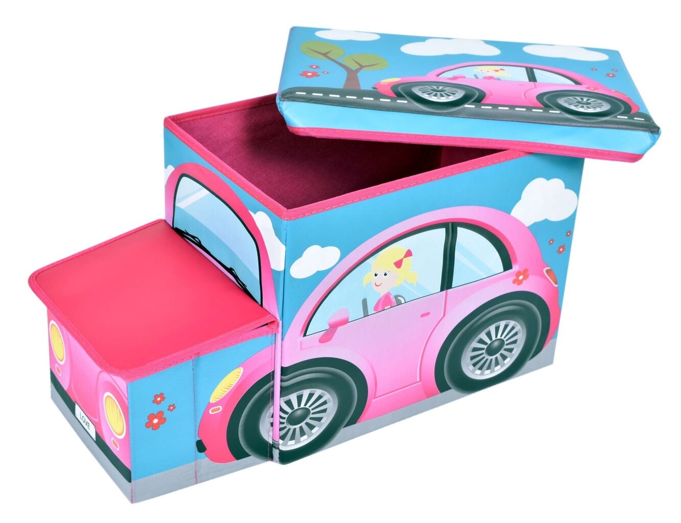 Rotaļlietu kaste, rozā цена и информация | Veļas grozi un mantu uzglabāšanas kastes | 220.lv