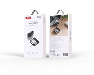 XO adapter GB013 HDMI - DVI gray цена и информация | Адаптеры и USB разветвители | 220.lv