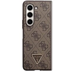 Guess GUHCZFD5P4TDPW F946 Z Fold5 brązowy|brown hardcase Leather 4G Triangle Strass цена и информация | Чехлы для телефонов | 220.lv