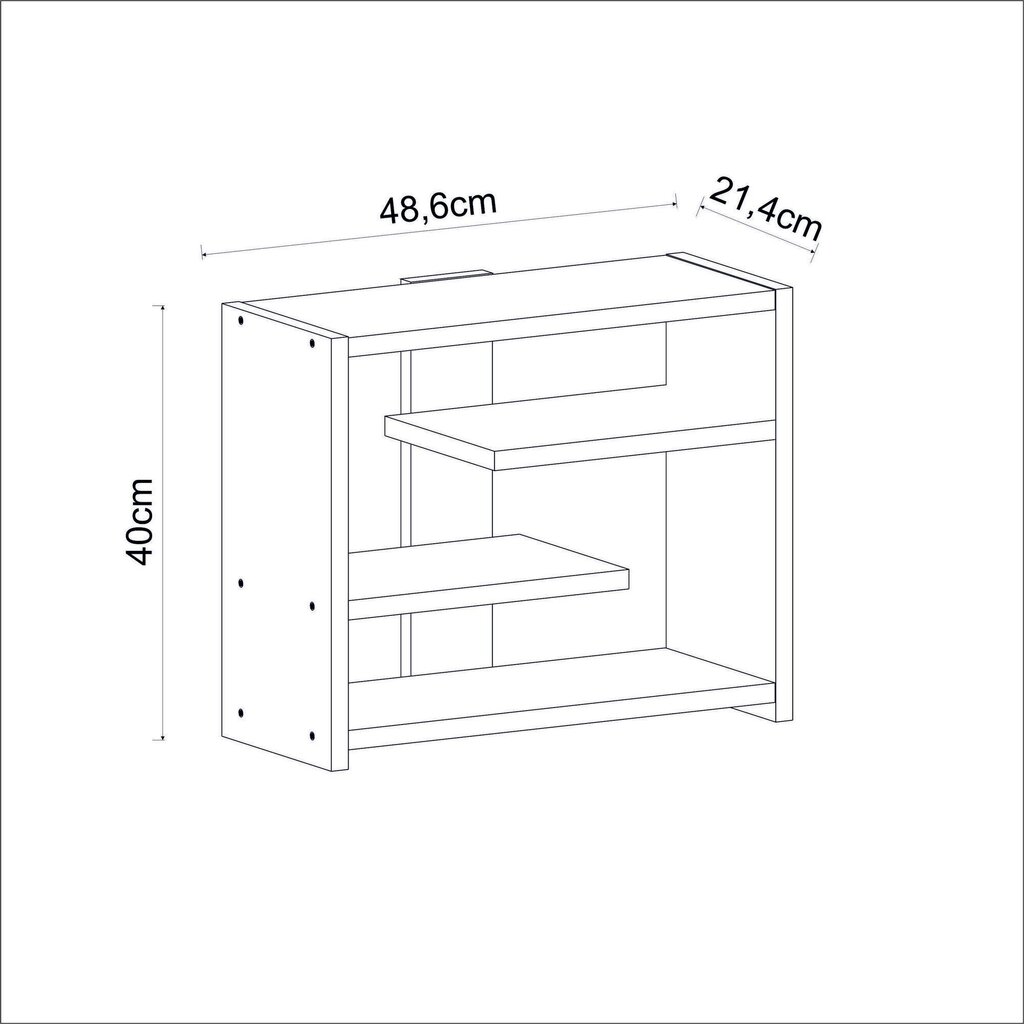 Sienas plaukts, Asir, 48,6x40x21,4 cm, balts cena un informācija | Plaukti | 220.lv