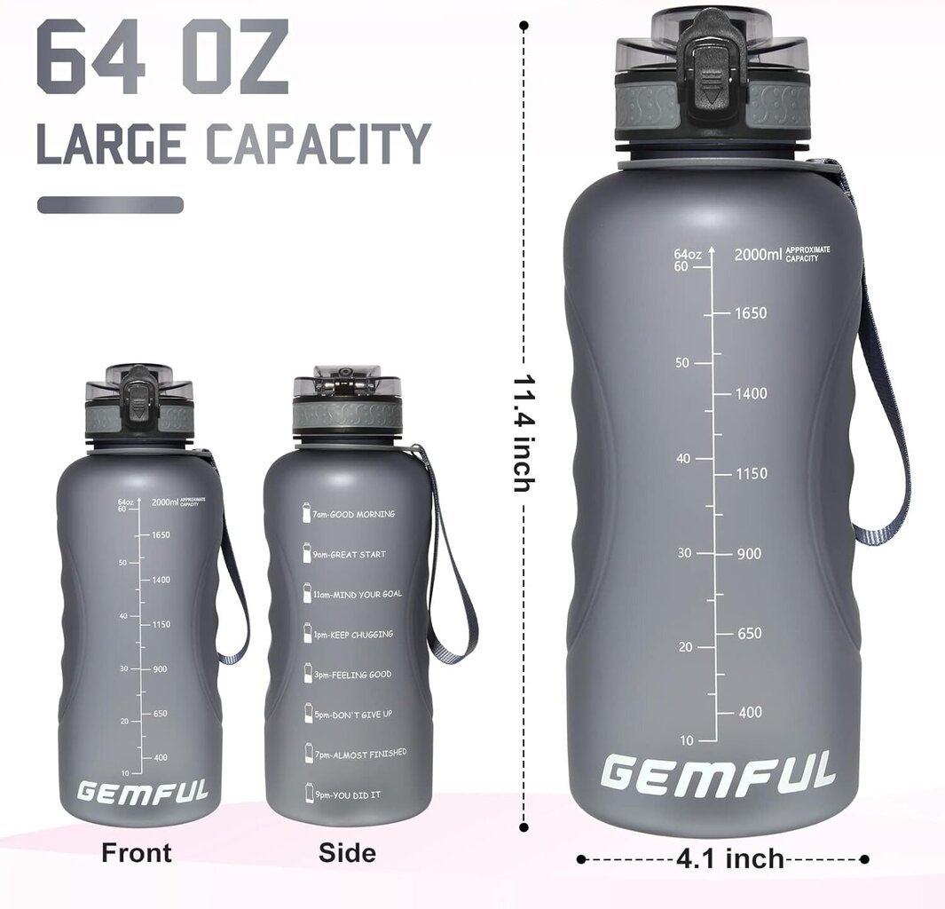 Ūdens pudele Gemful, 2L cena un informācija | Ūdens pudeles | 220.lv