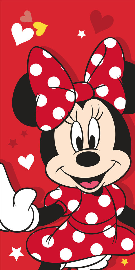 Dvielis Disney Minnie Red heart, 70x140 cm cena un informācija | Dvieļi | 220.lv