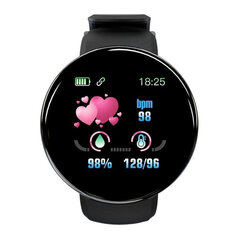 Умные часы D18 Android Ios, черные цена и информация | Смарт-часы (smartwatch) | 220.lv