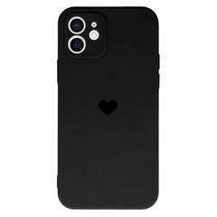 Силиконовый чехол Vennus Heart для Iphone 12 дизайн 1, черный цена и информация | Чехлы для телефонов | 220.lv