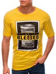 футболка с принтом s1601 - желтая цена и информация | Мужские футболки | 220.lv