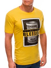футболка с принтом s1601 - желтая цена и информация | Мужские футболки | 220.lv