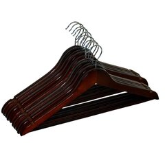Деревянные вешалки RONDO 10 шт. темно-коричневые цена и информация | Мешки для одежды, вешалки | 220.lv
