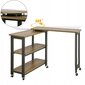Taisnstūra izvelkamais galds SoBuy stūra galds, brūns cena un informācija | Konsoles galdiņi | 220.lv
