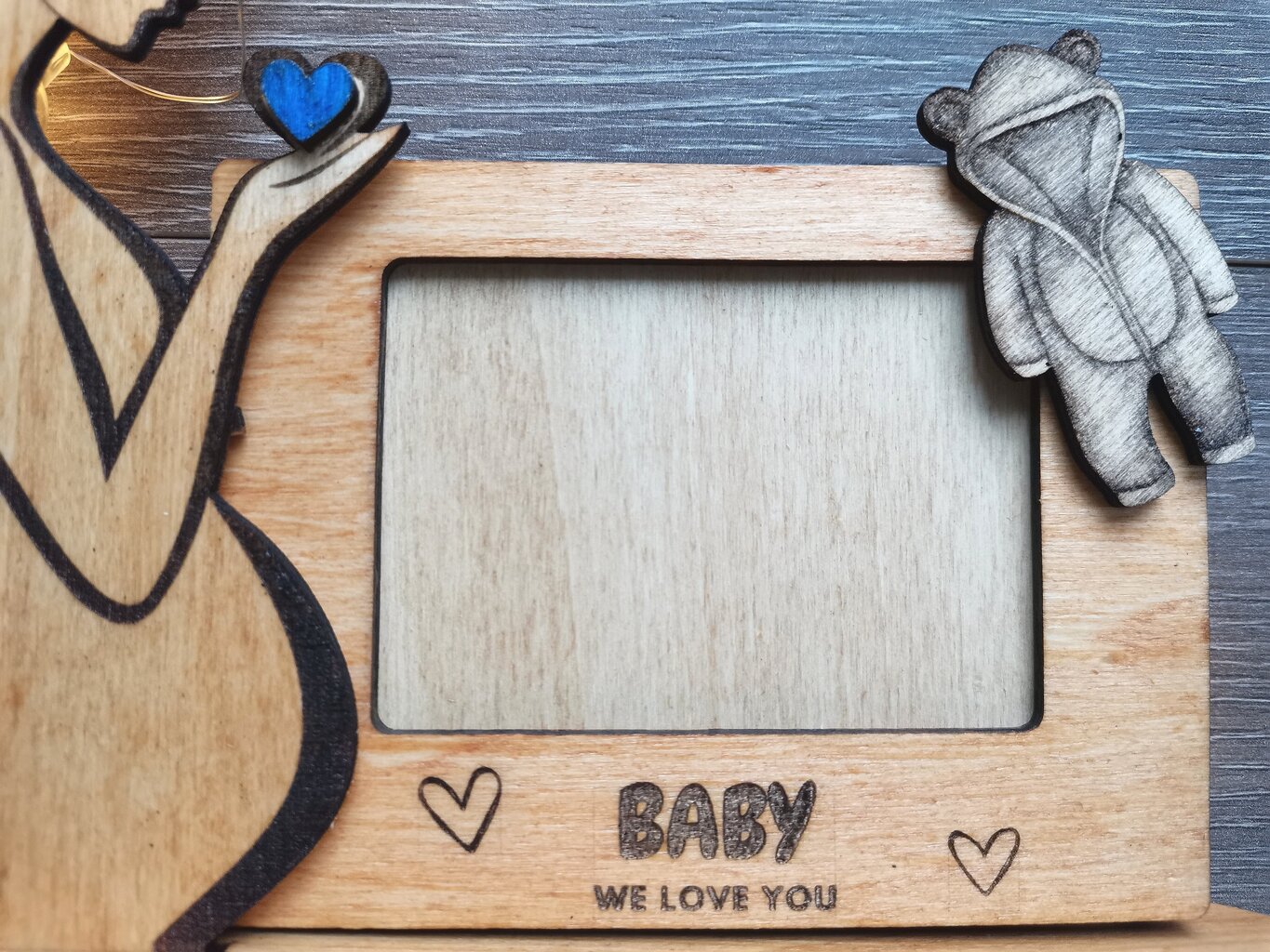 Koka foto rāmis Baby we love you, 19 cm цена и информация | Foto rāmji, foto albumi | 220.lv