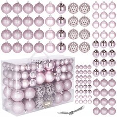 Ziemassvētku rotājumu komplekts, 100 gab. rozā цена и информация | Рождественские украшения | 220.lv