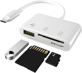 Type-C адаптер 3 в 1: для карт памяти USB, micro TF и SD. цена и информация | Адаптеры и USB разветвители | 220.lv