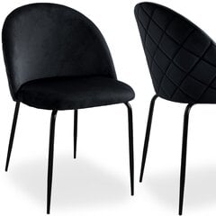 Krēsls - Fargo Velvet, melns, 1 gab. cena un informācija | Virtuves un ēdamistabas krēsli | 220.lv