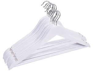 Деревянные вешалки 5 шт. белые цена и информация | Мешки для одежды, вешалки | 220.lv
