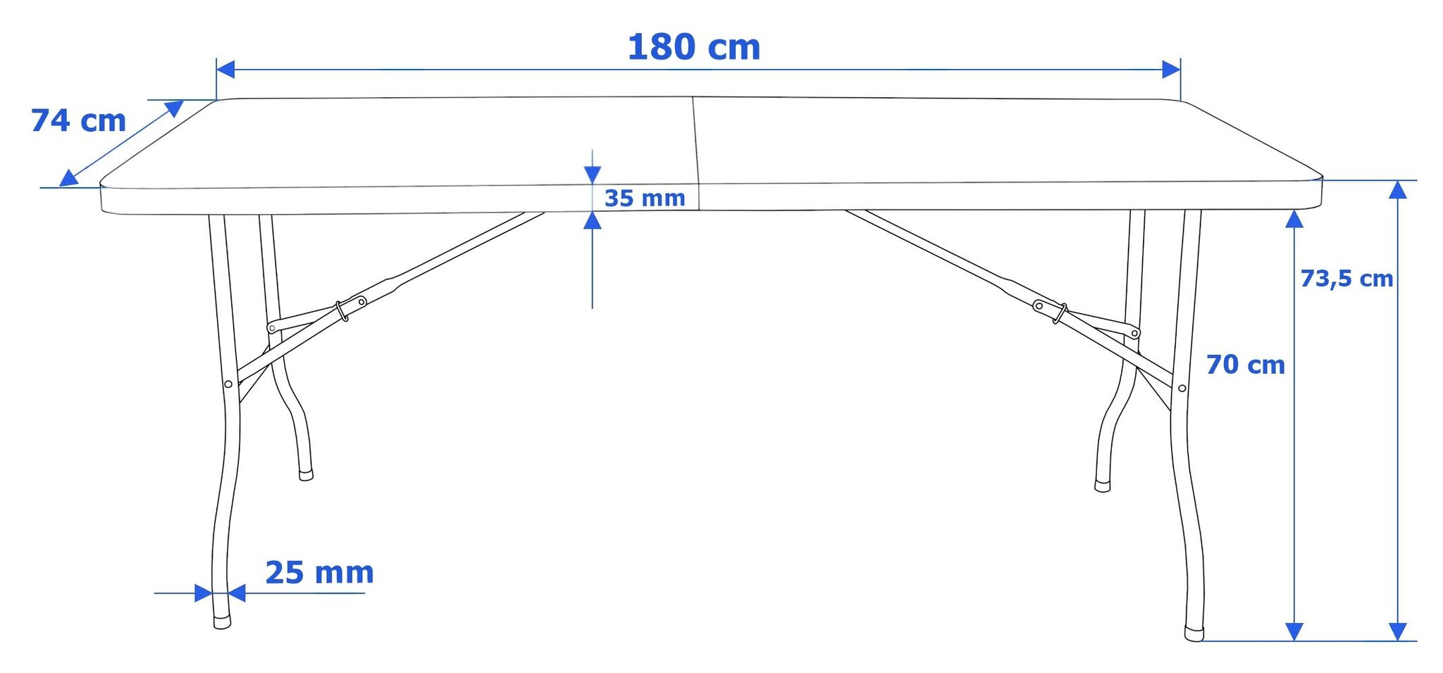 Saliekamais galds 80 cm melns cena un informācija | Dārza galdi | 220.lv