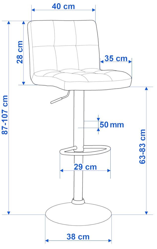 Melns bāra krēsls cena un informācija | Virtuves un ēdamistabas krēsli | 220.lv