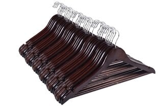 Деревянные вешалки - RONDO, 100 шт. темно-коричневые цена и информация | Мешки для одежды, вешалки | 220.lv