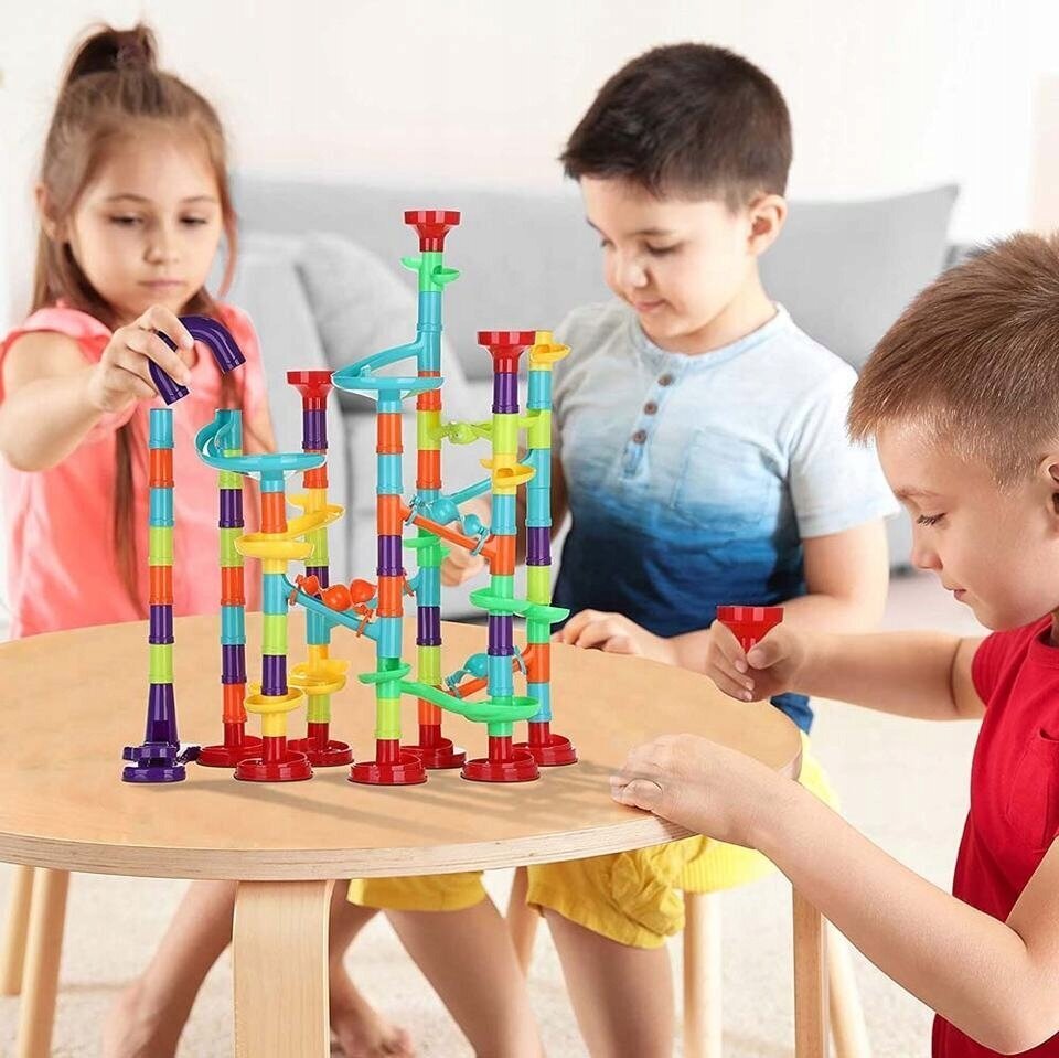 Krāsainā bumbiņu trase Marble run, 113 gab. cena un informācija | Rotaļlietas zēniem | 220.lv