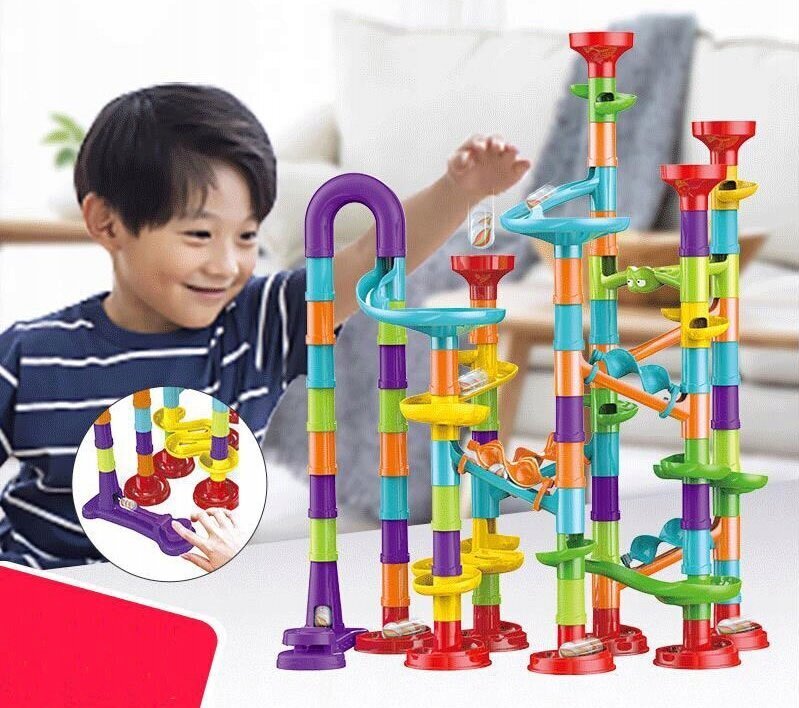 Krāsainā bumbiņu trase Marble run, 113 gab. cena un informācija | Rotaļlietas zēniem | 220.lv