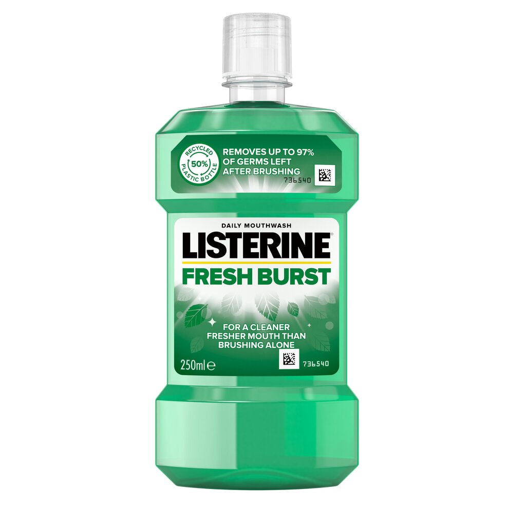 Mutes skalojamais līdzeklis Listerine Fresh Burst, 250 ml цена и информация | Zobu pastas, birstes | 220.lv