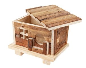 Домик для хомяка, деревянный 18 см цена и информация | Клетки и аксессуары для грызунов | 220.lv