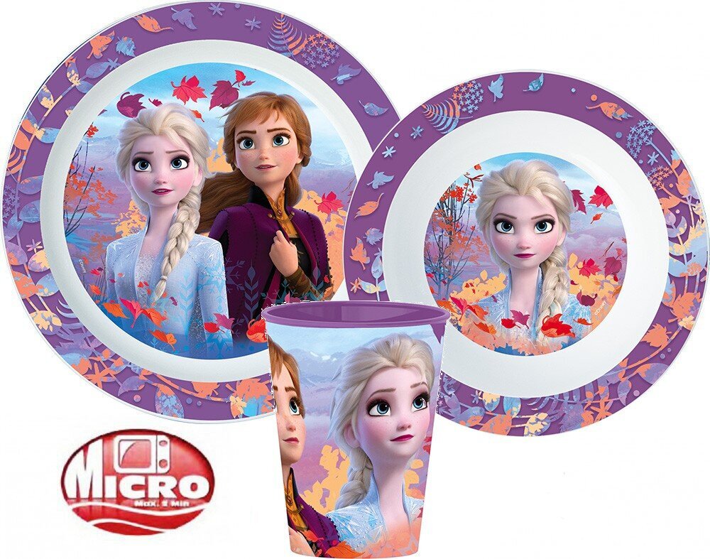 Bērnu trauku komplekts Disney Frozen, 3 daļas цена и информация | Bērnu trauki, piena uzglabāšanas trauciņi un piederumi | 220.lv