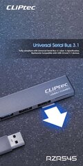 Адаптер-концентратор Cliptec — USB — USB 3.1 + 2xUSB 2.0 + microSD — Slim Combo RZR545, серый цена и информация | Адаптеры и USB разветвители | 220.lv