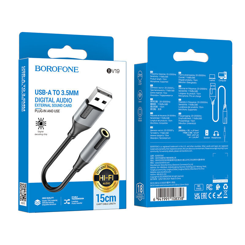 Borofone BV19 cena un informācija | Adapteri un USB centrmezgli | 220.lv