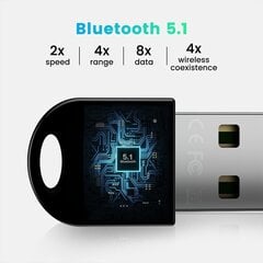 Адаптер Bluetooth 5.1 — USB цена и информация | Адаптеры и USB разветвители | 220.lv