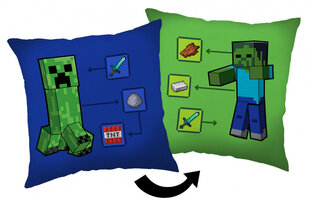Декоративная подушка Minecraft How to Creeper  40*40 цена и информация | Декоративные подушки и наволочки | 220.lv