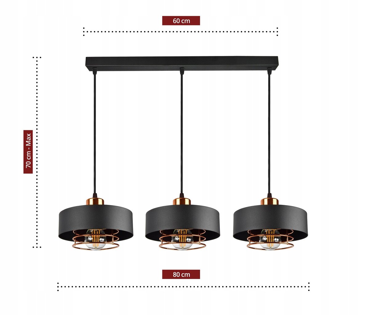 Lampa Luxolar 754 melna cena un informācija | Piekaramās lampas | 220.lv
