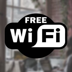 Бесплатый интернет, Wifi, виниловая наклейка на стенеу, окно, витрину для кафе, магазина. цена и информация | Декоративные наклейки | 220.lv