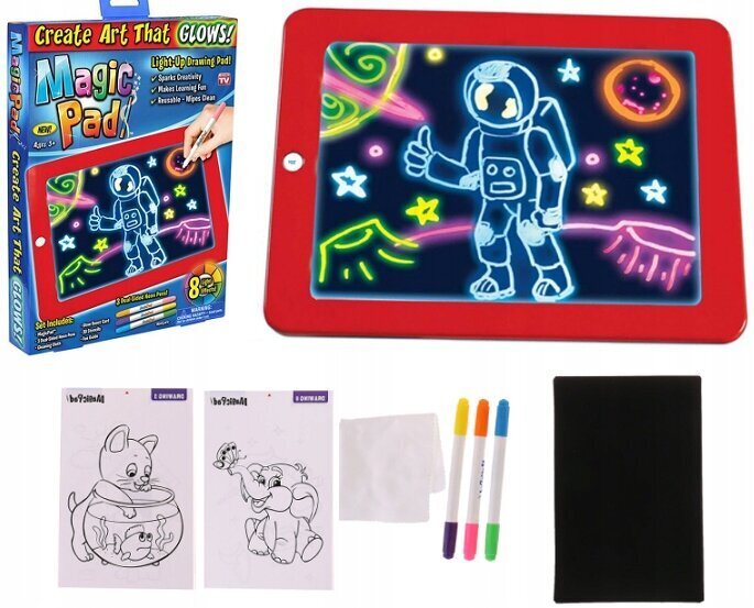 Izgaismots zīmēšanas dēlis Magic Pad LED cena un informācija | Attīstošās rotaļlietas | 220.lv