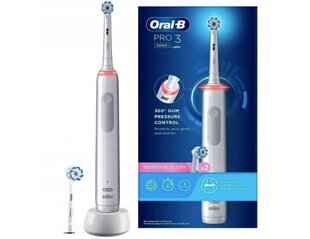 Oral-B Pro3 3000 White Sensi cena un informācija | Elektriskās zobu birstes | 220.lv