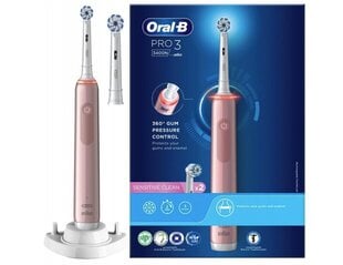 Oral-B Pro 3 3400N Rose cena un informācija | Elektriskās zobu birstes | 220.lv