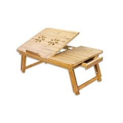 Regulējams galds klēpjdatoriem Natural Bamboo 50x30cm cena un informācija | Datorgaldi, rakstāmgaldi, biroja galdi | 220.lv
