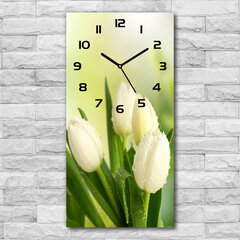 Sienas pulkstenis Baltas tulpes цена и информация | Часы | 220.lv