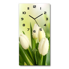 Sienas pulkstenis Baltas tulpes цена и информация | Часы | 220.lv