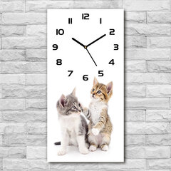 Sienas pulkstenis Divi mazi kaķi cena un informācija | Pulksteņi | 220.lv