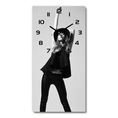Sienas pulkstenis Sieviete melnā krāsā cena un informācija | Pulksteņi | 220.lv