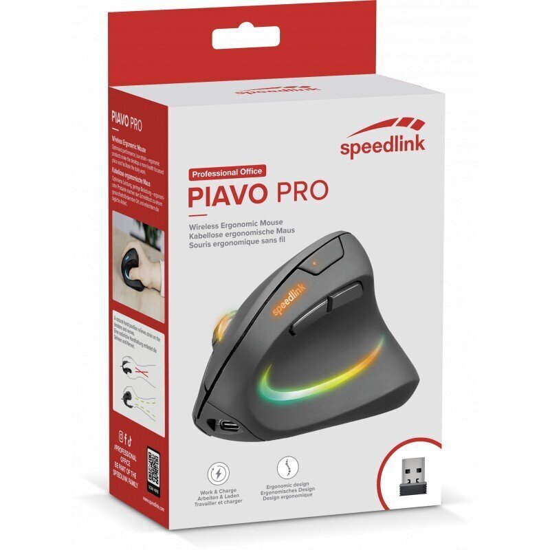 Speedlink Piavo Pro SL-630026-BK cena un informācija | Peles | 220.lv