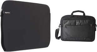 Klēpjdatoru plecu soma + klēpjdatoru aizsargmaks, Amazon Basics 15.6" Laptop Sleeve + Laptop Shoulder Bag cena un informācija | Somas portatīvajiem datoriem | 220.lv