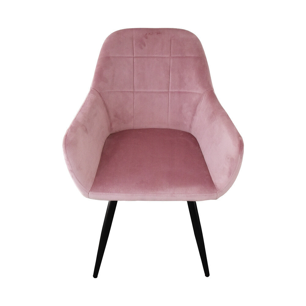 2 modernā stila rozā velūra krēslu komplekts cena un informācija | Virtuves un ēdamistabas krēsli | 220.lv