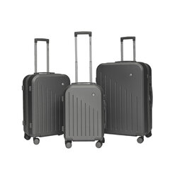 набор чемоданов xl+l+m grey abs barut solid цена и информация | Чемоданы, дорожные сумки | 220.lv