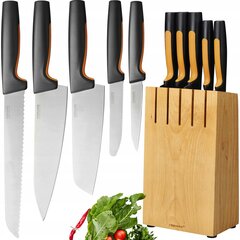 Комплект ножей FISKARS с подставкой, 5 шт. цена и информация | Ножи и аксессуары для них | 220.lv