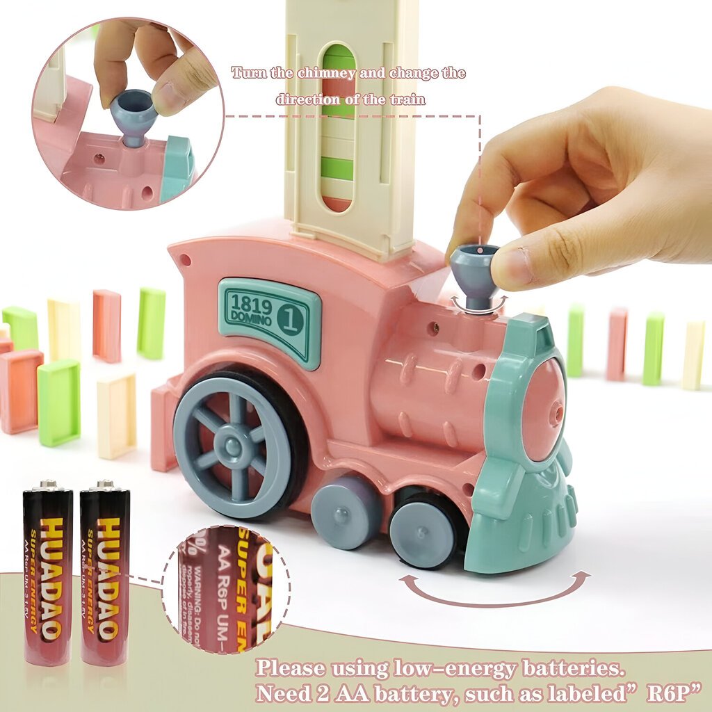 Automātisks domino novietošanas vilciena rotaļlietu komplekts LIVMAN X007-1 cena un informācija | Attīstošās rotaļlietas | 220.lv