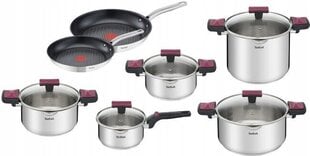 Tefal katlu komplekts, 10 daļas цена и информация | Кастрюли, скороварки | 220.lv