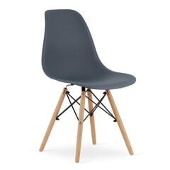 Серый стул / натуральные ножки x 2 цена и информация | Стулья для кухни и столовой | 220.lv
